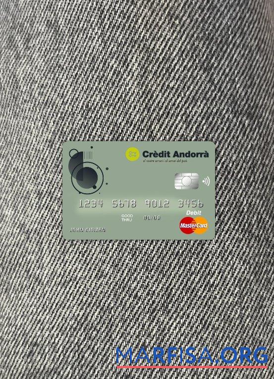 Downloadable Andorra Credit Andorra bank master card photolook front example